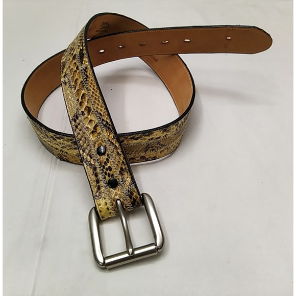 Tony Lama Multicolor Leather Silvertone Buckle Men Belt -Made in USA - Size 34 - Picture 2 of 16